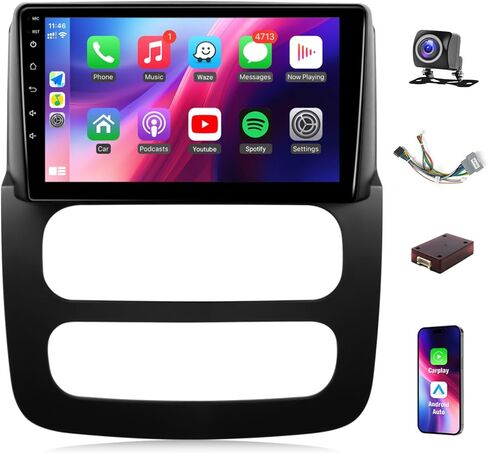 Car Radio for Dodge RAM 1500 2500 3500 2002 2003 2004 2005 with Wireless CarPlay Android Auto Leadfan 9" Touch Screen Car Stereo for RAM Android Head Unit - WiFi/GPS/55UI + SWC + AHD Camera in Saudi Arabia