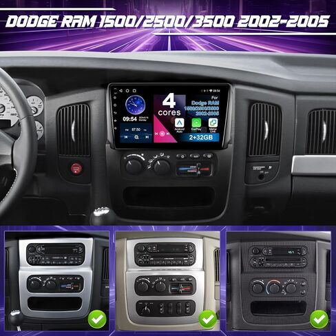 Car Radio for Dodge RAM 1500 2500 3500 2002 2003 2004 2005 with Wireless CarPlay Android Auto Leadfan 9" Touch Screen Car Stereo for RAM Android Head Unit - WiFi/GPS/55UI + SWC + AHD Camera in Saudi Arabia