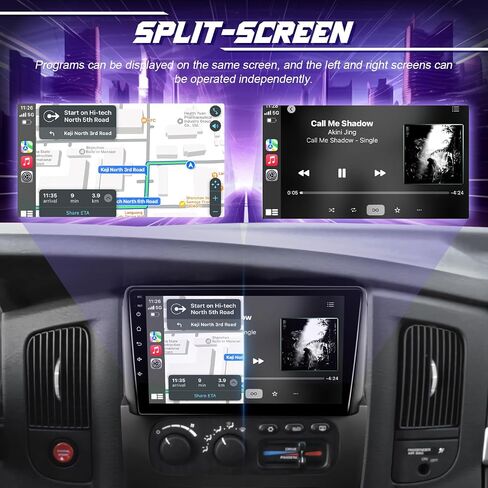 Car Radio for Dodge RAM 1500 2500 3500 2002 2003 2004 2005 with Wireless CarPlay Android Auto Leadfan 9" Touch Screen Car Stereo for RAM Android Head Unit - WiFi/GPS/55UI + SWC + AHD Camera in Saudi Arabia