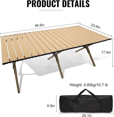 Portable Tables Outdoor Folding Camping Aluminum Beach Table Foldable Heavy Duty with Carry Bag for Picnic Camp Travel Beach RV BBQ in Saudi Arabia