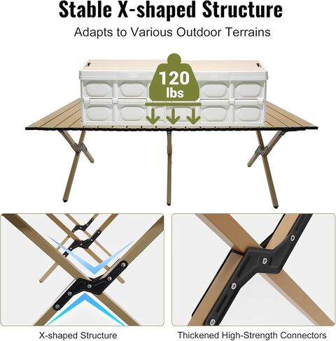 Portable Tables Outdoor Folding Camping Aluminum Beach Table Foldable Heavy Duty with Carry Bag for Picnic Camp Travel Beach RV BBQ in Saudi Arabia