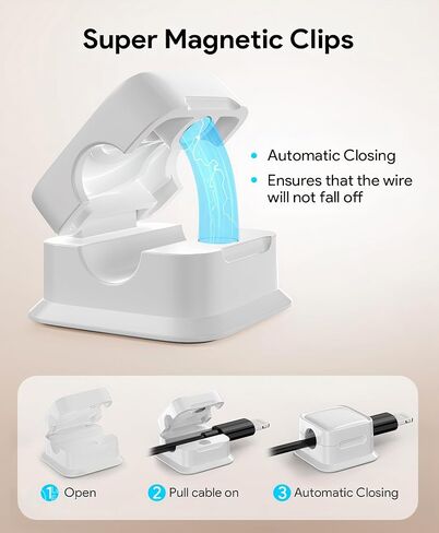 6 حزمة حامل الحبل المغناطيسي ، منظم الحبل cratation مقاطع إدارة المكتب اللاصقة القوية تنظيم حامل كابل شحن الهاتف بدقة للمنزل ، المكتب ، السيارة ، منضدة. in Kuwait