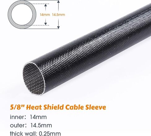 Silicone Fiberglass Cable Sleeve - Waterproof, Insulation and Cord Protector High Temp Heat Shield Sleeve Wire Tube (3/4'' - 18Foot) in Kuwait