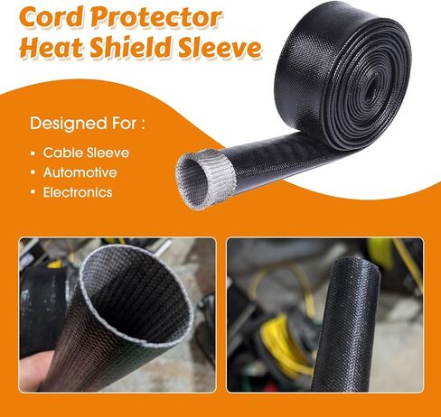 Silicone Fiberglass Cable Sleeve - Waterproof, Insulation and Cord Protector High Temp Heat Shield Sleeve Wire Tube (3/4'' - 18Foot) in Kuwait