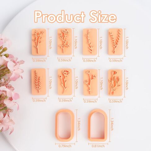 Puocaon Garden Polymer Clay Cutters - 8 Pcs Clay Cutters for Polymer Clay Jewelry, Watering Can Clay Earring Cutters, Monstera Leaves Lily Flower Polymer Clay Jewelry Cutters. Mandala Clay Cutters in Kuwait