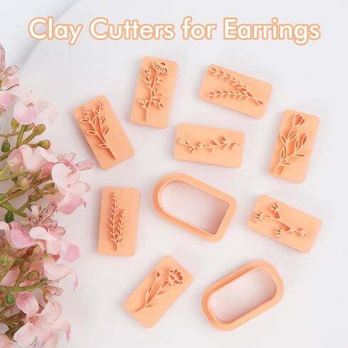 Puocaon Garden Polymer Clay Cutters - 8 Pcs Clay Cutters for Polymer Clay Jewelry, Watering Can Clay Earring Cutters, Monstera Leaves Lily Flower Polymer Clay Jewelry Cutters. Mandala Clay Cutters in Kuwait