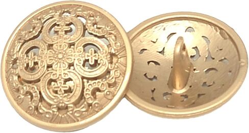 20PCS Clothes Button - Retro Hollow Sewing Button Shank Round Shaped Metal Button Set for Men Women Blazer, Coat, Uniform, Shirt, Suit and Jacket (Light Gold, 20mm) in Saudi Arabia