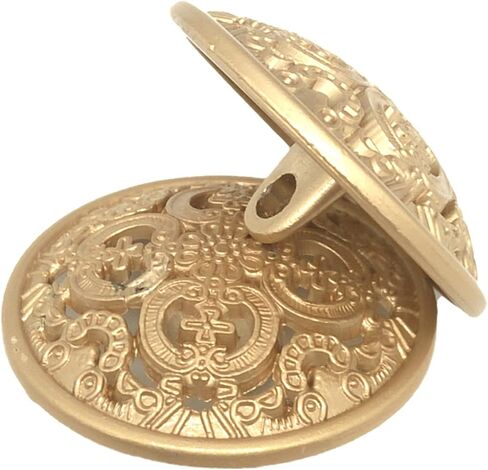 20PCS Clothes Button - Retro Hollow Sewing Button Shank Round Shaped Metal Button Set for Men Women Blazer, Coat, Uniform, Shirt, Suit and Jacket (Light Gold, 20mm) in Saudi Arabia
