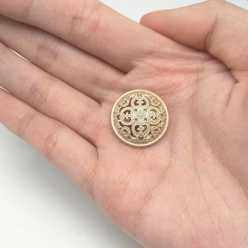20PCS Clothes Button - Retro Hollow Sewing Button Shank Round Shaped Metal Button Set for Men Women Blazer, Coat, Uniform, Shirt, Suit and Jacket (Light Gold, 20mm) in Saudi Arabia