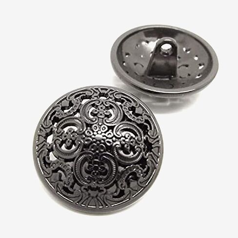 20PCS Clothes Button - Retro Hollow Sewing Button Shank Round Shaped Metal Button Set for Men Women Blazer, Coat, Uniform, Shirt, Suit and Jacket (Light Gold, 20mm) in Saudi Arabia