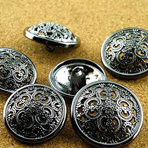 20PCS Clothes Button - Retro Hollow Sewing Button Shank Round Shaped Metal Button Set for Men Women Blazer, Coat, Uniform, Shirt, Suit and Jacket (Light Gold, 20mm) in Saudi Arabia