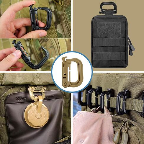 MUCHER 2 Pack Molle Pouches Tactical Pouches EDC Pouch Organizer Molle Bag Utility Pouch with 4 Carabiners for Outdoor Hiking Hunting Camping Training in Saudi Arabia