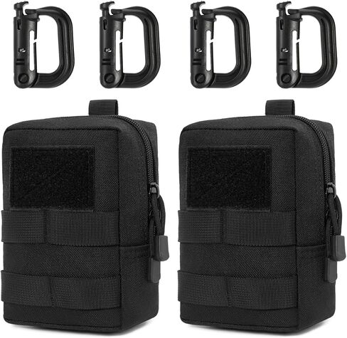 MUCHER 2 Pack Molle Pouches Tactical Pouches EDC Pouch Organizer Molle Bag Utility Pouch with 4 Carabiners for Outdoor Hiking Hunting Camping Training in Saudi Arabia