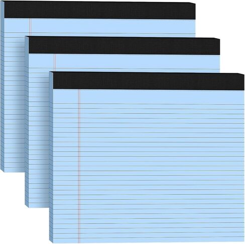 3 Pack Legal Pads 11 x 9.5 College Ruled White Paper Note Pad Narrow Ruled 30 Sheets Notepads Perforated Writing Pad Clear Print Horizontal Pads of Paper in Kuwait