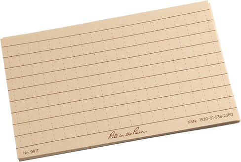 Rite in the Rain Weatherproof Index Card Wallet: Tan CORDURA® Fabric Cover, 25 Tan 3" x 5" Index Cards (No. C991T) in Saudi Arabia