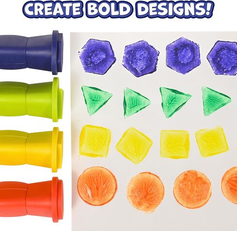 READY 2 LEARN Triangle Grip Stampers - Geometric - Set of 4 - Ages 2+ - Easy to Hold Paint and Dough Stampers for Kids in Kuwait