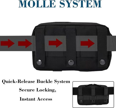 Tactical Molle Admin Pouch with 2 Keychains & US Flag Patch - Laser Cut EDC Modular Pouch for Outdoor, Survival, Daily Carry in Saudi Arabia