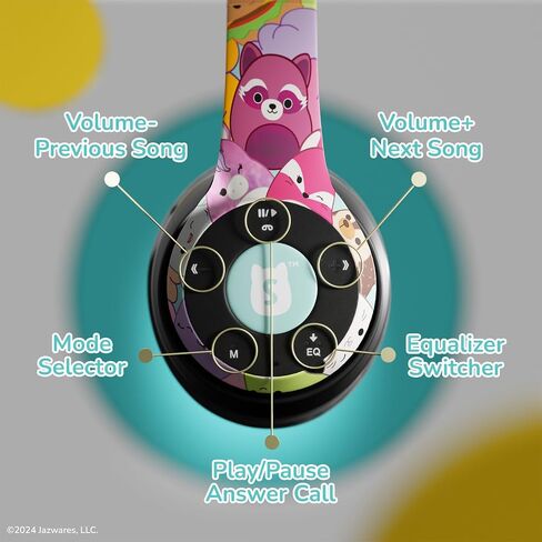 iJoy Squishmallows Bluetooth Over-Ear Headphones- Wireless Foldable Headset Squishmallows Gifts for Girls, Boys, Women, Men and All Squish Squad Fans in Kuwait
