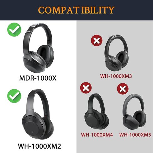 SOULWIT Upgraded Replacement Headstrap for Sony WH-1000XM2 (WH1000XM2), Headband Pad Kit for MDR-1000X (MDR1000X) Headphones, Easy DIY Installation - Black in Kuwait