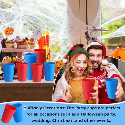 60 Pieces Plastic Cups Kids 8.5 oz Reusable Plastic Cups Children Drinking Cups Juice Tumblers for Toddler Adults for Parties School (Blue, Light Green, Rose Red, Pink, Sky Blue, Lavender) in Kuwait