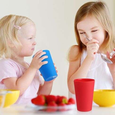 60 Pieces Plastic Cups Kids 8.5 oz Reusable Plastic Cups Children Drinking Cups Juice Tumblers for Toddler Adults for Parties School (Blue, Light Green, Rose Red, Pink, Sky Blue, Lavender) in Kuwait