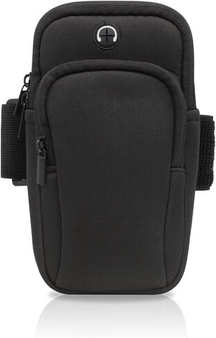 Running Armband, Diving Cloth Running Phone Holder Running Accessories for Men and Women, Dual Pockets Phone Arm Band for Running, Cycling, Mountaineering (Black) in Saudi Arabia