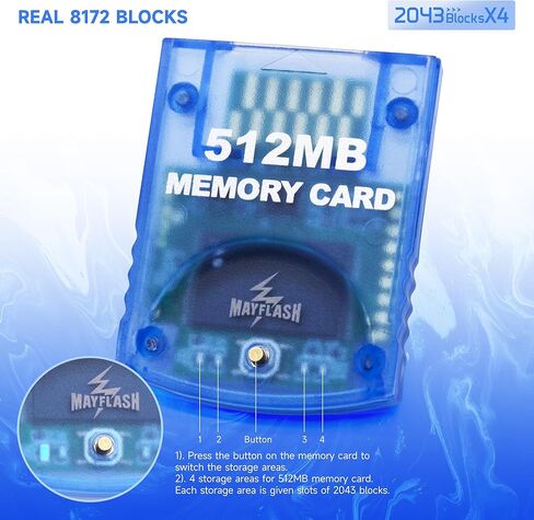 MAYFLASH 1024MB(16344 Blocks) Memory Card for Gamecube and Wii in Kuwait