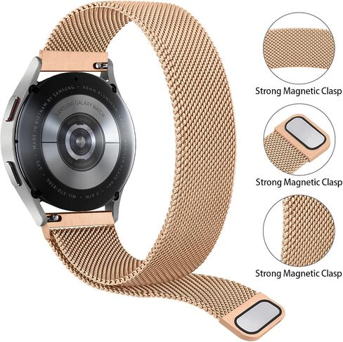Meliya Metal Band for Samsung Galaxy Watch 7 Band 40mm 44mm, Galaxy Watch FE Bands 40mm, 20mm Stainless Steel Replacement Strap for Galaxy Watch 7 Band Women Men in Kuwait