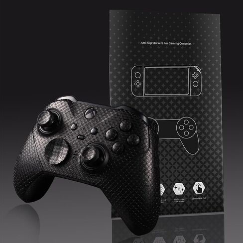 IMMOENUC Controller Grips for Microsoft Xbox Elite Series 2 Controller Grip Tape Anti Slip Skin,Self-Adhesive,Pre-Cut,Sweat-Resistant Full wrap Xbox Controller Accessories (Black) in Saudi Arabia