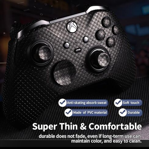 IMMOENUC Controller Grips for Microsoft Xbox Elite Series 2 Controller Grip Tape Anti Slip Skin,Self-Adhesive,Pre-Cut,Sweat-Resistant Full wrap Xbox Controller Accessories (Black) in Saudi Arabia
