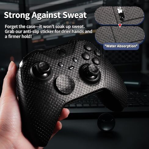 IMMOENUC Controller Grips for Microsoft Xbox Elite Series 2 Controller Grip Tape Anti Slip Skin,Self-Adhesive,Pre-Cut,Sweat-Resistant Full wrap Xbox Controller Accessories (Black) in Saudi Arabia