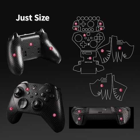 IMMOENUC Controller Grips for Microsoft Xbox Elite Series 2 Controller Grip Tape Anti Slip Skin,Self-Adhesive,Pre-Cut,Sweat-Resistant Full wrap Xbox Controller Accessories (Black) in Saudi Arabia