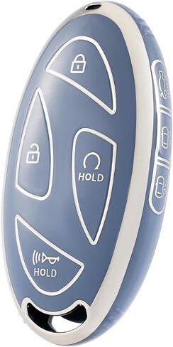 غطاء مفتاح Hyundai Key fob، جراب غطاء مفتاح سيارة ناعم من مادة TPU لملحقات 2022-2024 Hyundai Loniq Elantra Sonata Santa fe Tucson Santa Cruz Palisade Veloster Accent (7 أزرار) in Saudi Arabia