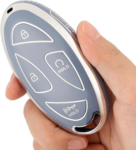 غطاء مفتاح Hyundai Key fob، جراب غطاء مفتاح سيارة ناعم من مادة TPU لملحقات 2022-2024 Hyundai Loniq Elantra Sonata Santa fe Tucson Santa Cruz Palisade Veloster Accent (7 أزرار) in Saudi Arabia