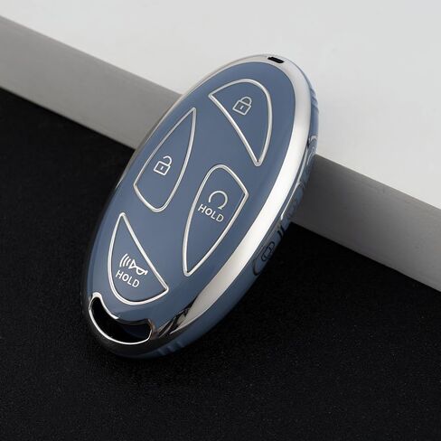 غطاء مفتاح Hyundai Key fob، جراب غطاء مفتاح سيارة ناعم من مادة TPU لملحقات 2022-2024 Hyundai Loniq Elantra Sonata Santa fe Tucson Santa Cruz Palisade Veloster Accent (7 أزرار) in Saudi Arabia