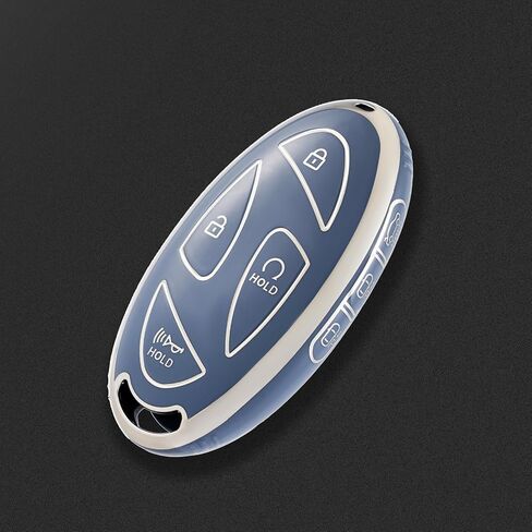غطاء مفتاح Hyundai Key fob، جراب غطاء مفتاح سيارة ناعم من مادة TPU لملحقات 2022-2024 Hyundai Loniq Elantra Sonata Santa fe Tucson Santa Cruz Palisade Veloster Accent (7 أزرار) in Saudi Arabia