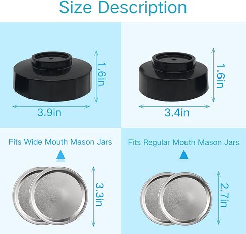 Mason Jar Sealer Kit For Foodsaver Vacuum Sealer Electric Vacuum Pump Food Vacuum Sealer Food Jar Protector Vacuum Seal Kit for Wide Mouth and Regular Mouth Mason Jars (9). in Saudi Arabia