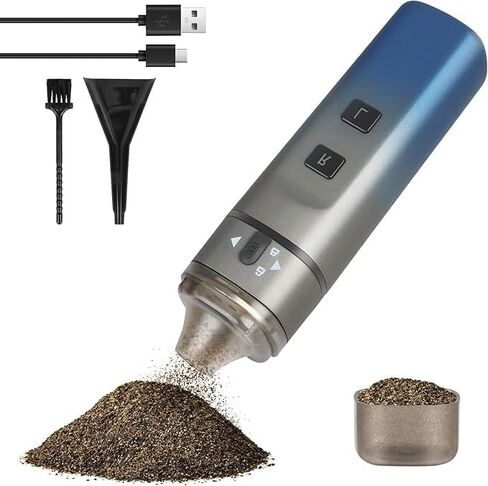 Portable Electric Grinder Best Automatic Spice Mill Grinder, 1/1.5g Capacity, USB Rechargeable, Aluminum Alloy and Plastic(Gradient Blue-Gray) in Saudi Arabia