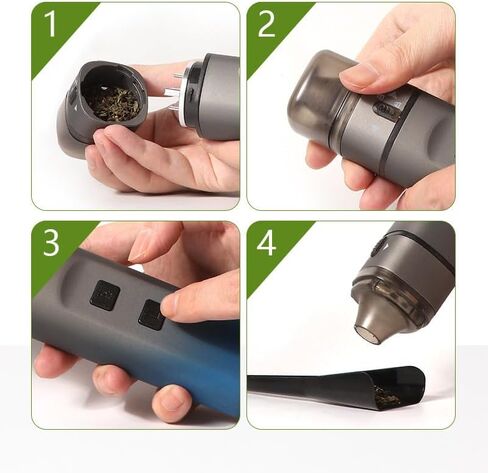 Portable Electric Grinder Best Automatic Spice Mill Grinder, 1/1.5g Capacity, USB Rechargeable, Aluminum Alloy and Plastic(Gradient Blue-Gray) in Saudi Arabia