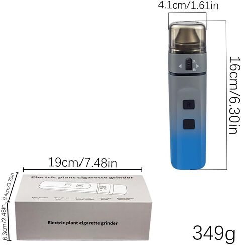 Portable Electric Grinder Best Automatic Spice Mill Grinder, 1/1.5g Capacity, USB Rechargeable, Aluminum Alloy and Plastic(Gradient Blue-Gray) in Saudi Arabia