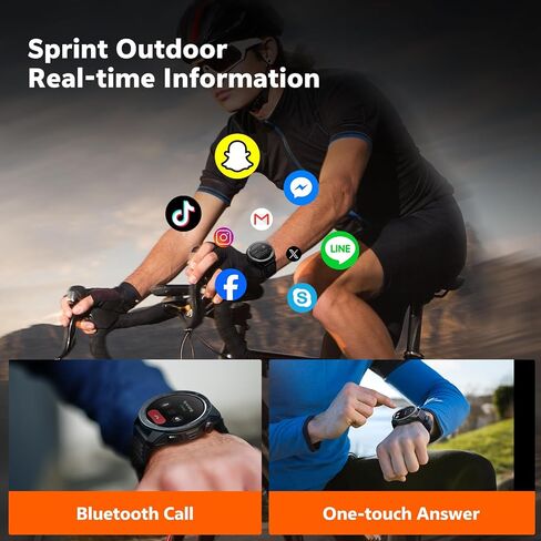 Military Smart Watches for Men Built-in GPS, 1.43" AMOLED Screen with Compass, Altitude, Barometer, 3ATM Waterproof, Answer/Make Call, Fitness Tracker with Health Monitor for Android iOS in Kuwait