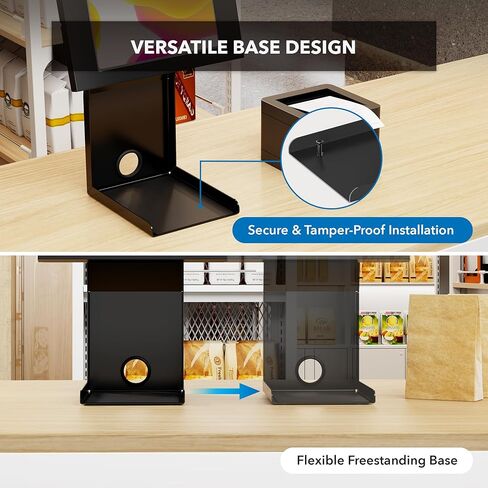 جبل! حامل Kiosk iPad مع رف الطابعة-قفل العلبة المضادة للسرقة اللوحي ل POS ، البيع بالتجزئة والأعمال-Rotating & Tilting Secure Check Stand for iPad 7-10 ، Air & Pro in Kuwait