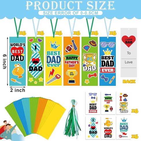 36 Sets Happy Mother's Day Craft Kit for Kids DIY Mom Bookmark Sticker Scenes Make Your Own Craft Gifts World's Best Mom Craft Bulk for Classroom School Home Mother's Day Party Favor Supplies in Saudi Arabia