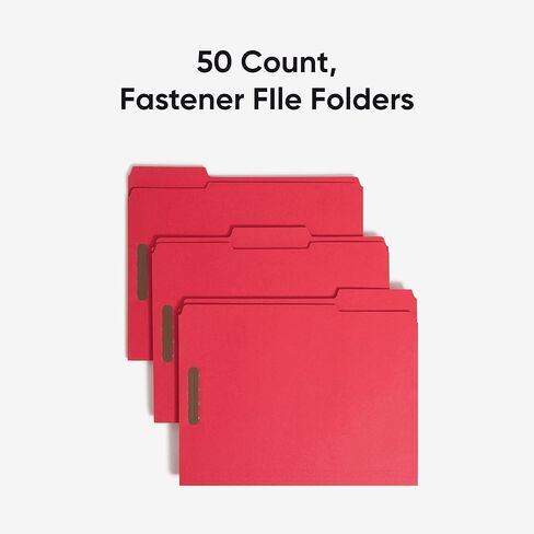 Smead Fastener File Folders, 50 Count, Green, Reinforced 1/3-Cut Tabs, 2 Fasteners, Letter Size (12140) in Kuwait