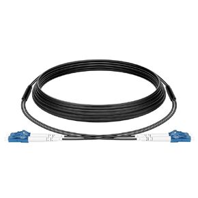 100 متر (328 قدمًا) كابل ألياف بصري مدرعة ، LC/UPC إلى LC/UPC الاحتكاك المنخفض ، LSZH الأسود ، وضع واحد بحجم 3.0 مم OS2 9/125μm مع مقرن محول ، مناسب للداخلية والخارجية