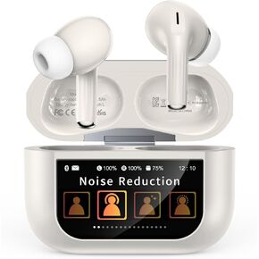 Wireless Earbuds, Bluetooth 5.4 Ear Buds with Multifunctional Touch Screen, ANC/ENC Noise Cancelling Headphones with 48H Playtime, Bass Stereo Sound, Lightweight, for iPhone, Android, Pad