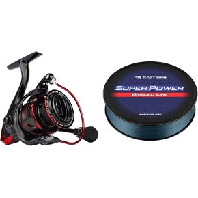 KastKing Sharky III Spinning Fishing Reel,Size 5000 & KastKing Superpower Braided Fishing Line, Gray, 15 LB, 150 Yds