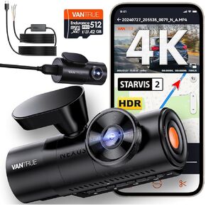[ Bundle-3 Items: Vantrue N4 Pro 4K 3CH + 512GB SD Card + Hardwire Kit ] True 4K Wi-Fi 3-Channel Dashcam, IMX678 Night Vision, Infrared Cabin Camera, Voice Control GPS Car Cam for Uber