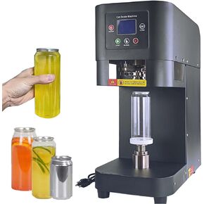 Automatic Commercial Can Sealer Machine, Roller Rotates Bottle Won't Rotaes - Soda Can Seaming Machine, 2.4-6.7 inch Height Adjustable, Electric Bottle Sealer Machine for Plastic Aluminum Beer Can