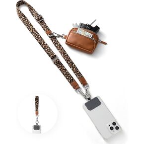 Clip and Go Strap for Phone with Wallet Crossbody, Phone Strap with Zippered Pouch, Removable lanyard or Wristlet